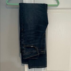 Sun + Stone women's dark blue straight leg jeans
